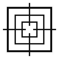Square objective icon, simple style. vector