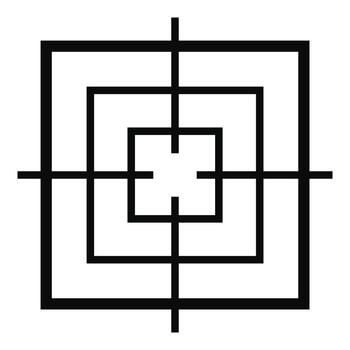 Square objective icon, simple style. vector