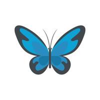 Flying moth icon, flat style. vector