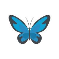 Flying moth icon, flat style. vector