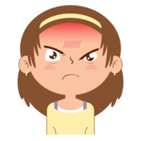 girl angry face cartoon cute png