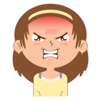 girl angry face cartoon cute png