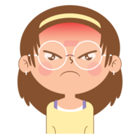 girl angry face cartoon cute png