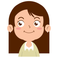 girl happy face cartoon cute png