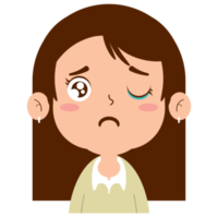 girl crying face cartoon cute png