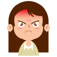 girl angry face cartoon cute png