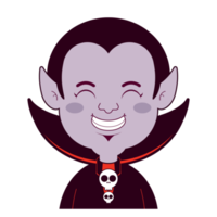 dracula visage heureux dessin animé mignon png