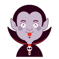 dracula speels gezicht tekenfilm schattig png