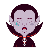 Dracula crying face cartoon cute png