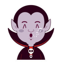 Dracula whistling face cartoon cute png