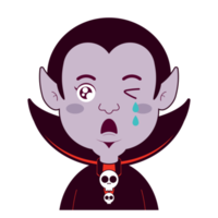 Drácula chorando rosto cartoon bonito png