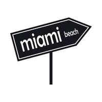 Miami arrow post sign icon, simple style vector