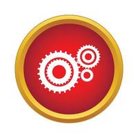 Gear icon, simple style vector