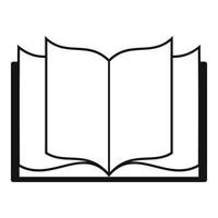 Book learning icon, simple black style vector