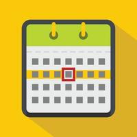 Calendar icon, flat style vector