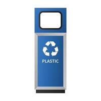 Plastic garbage bin mockup, realistic style vector