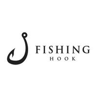 Vintage fish hook template logo as a fishing tool. Logo for business, hook shop or fishing shop, fishing, label and stamp. vector
