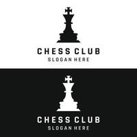 logotipo de plantilla de juego de estrategia de ajedrez con reyes, peones y torres. logos para torneos, equipos de ajedrez y juegos. vector