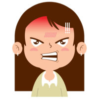 girl angry face cartoon cute png