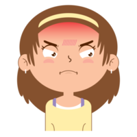 girl angry face cartoon cute png