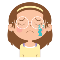 girl crying face cartoon cute png