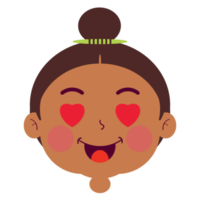 girl in love face cartoon cute png