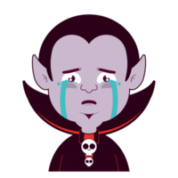 Dracula crying face cartoon cute png