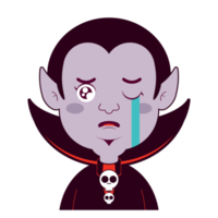 Dracula crying face cartoon cute png