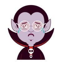 Drácula chorando rosto cartoon bonito png