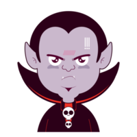 dracula visage en colère dessin animé mignon png