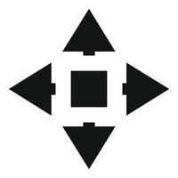 Cursor displacement icon, simple black style vector