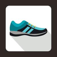 Blue sneakers icon in flat style vector