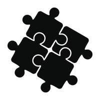 Teamwork solution puzzle icon, simple style vector