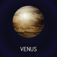 icono del planeta venus, estilo de dibujos animados vector