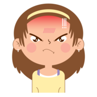 girl angry face cartoon cute png