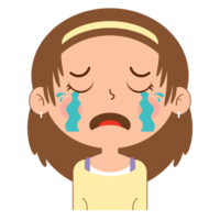 girl crying face cartoon cute png