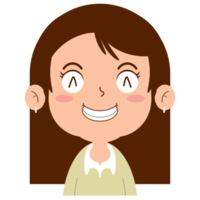 girl happy face cartoon cute png