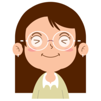 girl happy face cartoon cute png