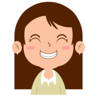 girl happy face cartoon cute png