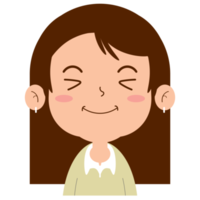 girl happy face cartoon cute png