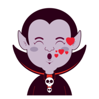 Dracula in love face cartoon cute png