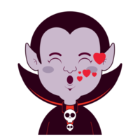 drácula enamorado cara dibujos animados lindo png