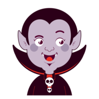 dracula gelukkig gezicht tekenfilm schattig png