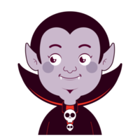 dracula visage heureux dessin animé mignon png