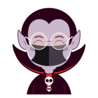 Dracula wear medical mask face cartoon cute png