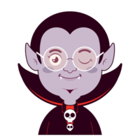 drácula cara feliz desenho animado fofo png