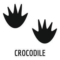 icono de paso de cocodrilo, estilo simple. vector