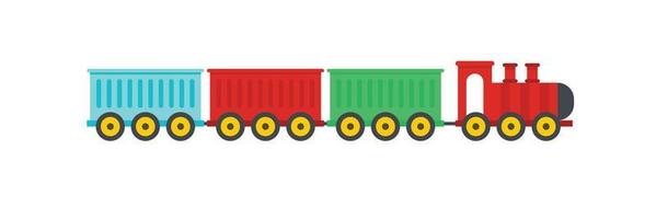 Sedentary train icon, flat style. vector