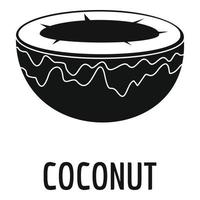 icono de coco, estilo simple vector