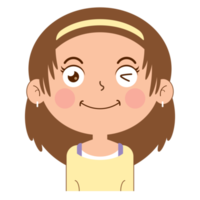Mädchen glückliches Gesicht Cartoon süß png